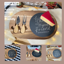 Load image into Gallery viewer, Cheese Set Acacia Wood/ Slate Oval