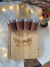 Load image into Gallery viewer, Shot Glass Personalized /Leatherette & Stainless Steel Set