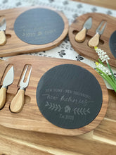 Load image into Gallery viewer, Cheese Set Acacia Wood/ Slate Oval