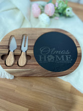 Load image into Gallery viewer, Cheese Set Acacia Wood/ Slate Oval
