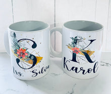 Load image into Gallery viewer, Ceramic Mug Floral Black with Gold