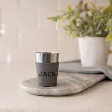 Load image into Gallery viewer, Shot Glass Personalized /Leatherette & Stainless Steel Set
