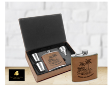 Load image into Gallery viewer, Leatherette Flask Gift Set