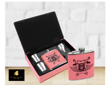 Load image into Gallery viewer, Leatherette Flask Gift Set