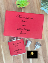 Load image into Gallery viewer, Leatherette Flask Gift Set