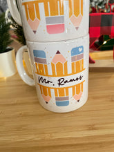 Load image into Gallery viewer, Ceramic mug teacher pencil