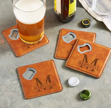Load image into Gallery viewer, Leather Coaster  Opener