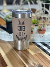 Load image into Gallery viewer, Thermal  Leather Tumbler 20 oz