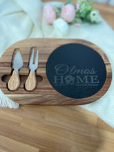 Load image into Gallery viewer, Cheese Set Acacia Wood/ Slate Oval
